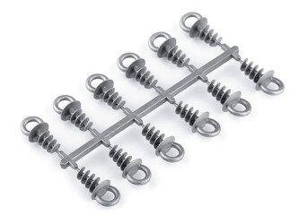 Očko na polystyrenové ozdoby 1,1x2,5 cm - 12 ks - 3 šedá