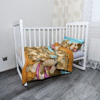 Dětské povlečení do postýlky Sloni: 100x135 / 40x60