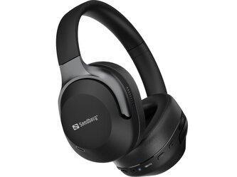 Sandberg bezdrátová skládací sluchátka, ANC+ENC, Bluetooth s mikrofonem, černá