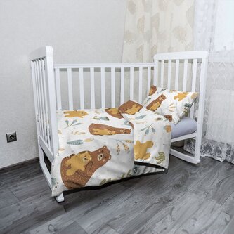 Dětské povlečení do postýlky Medvědi: 120x90 / 40x60