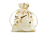 Dárkový pytlík 10x13 cm sametový, metalické větvičky - 10 ks - krémová světlá zlatá