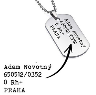 OPD500 Vojenská známka - dog tag + kuličkový řetízek