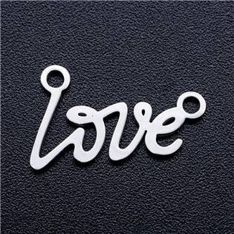 OK1372-ST Ocelový přívěšek -  text LOVE