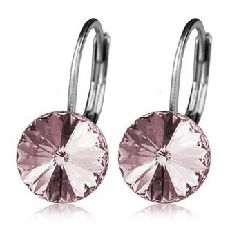 NBSS08-LP Ocelové náušnice - Light Pink, 8 mm
