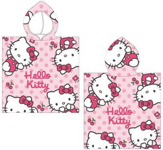 Dětský ručník - pončo Hello Kitty: Figury a Nápis (50 x 115 cm)