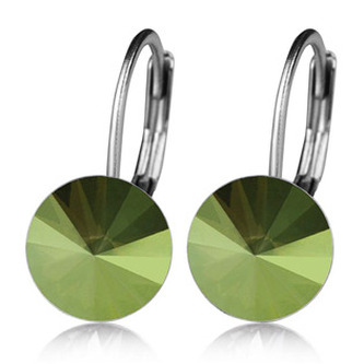 NBS08-IG Ocelové náušnice s krystaly Swarovski®, IRIDESCENT GREEN