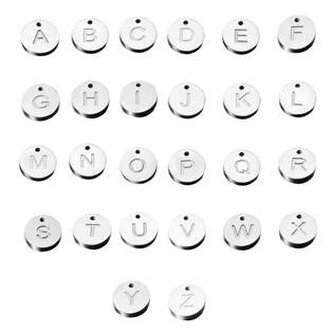 OK1420-U Drobný ocelový přívěšek - kolečko - iniciála - iniciála "U"