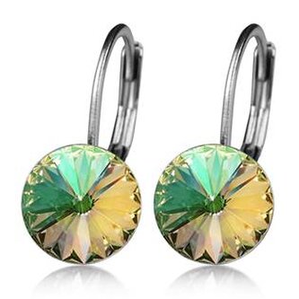 NBS08-LG Ocelové náušnice s krystaly Swarovski® LUMINOUS GREEN