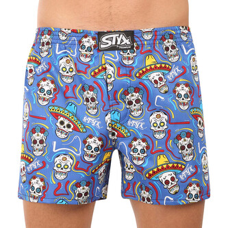 Pánské trenky Styx premium art klasická guma lebky (AP1856) M