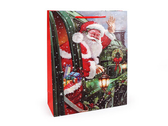 Vánoční dárková taška s glitry - 3 ks - 2 červená