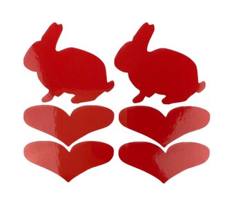 samolepky reflexní ShamanRacing set zajíc 6ks červené