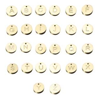 OK1421-W Drobný ocelový přívěšek - kolečko - iniciála - iniciála "W"