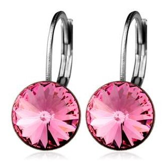 NBS08-LR Ocelové náušnice s krystaly Swarovski® LIGHT ROSE