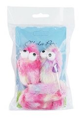 Hračka kočka Myš s dl.ocasem 33cm plyš mix barev 2ks