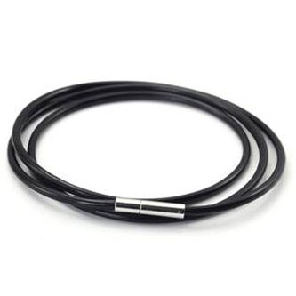 LR1116-030-40 Kaučuková šňůrka na krk černá tl. 3 mm