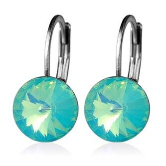 NBSS08-OPG Ocelové náušnice - Opal Green, 8 mm