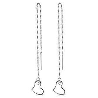 OPN1425-ST Provlékací ocelové náušnice se srdíčky - srdce