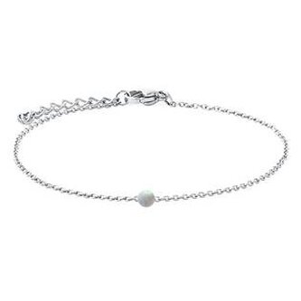 NBP74-OP17 Ocelový náramek s opálem - kulička 5 mm