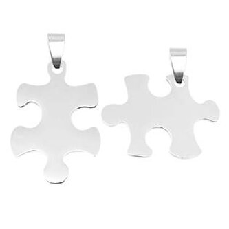 DR1294 Ocelový přívěšek - destička puzzle celé