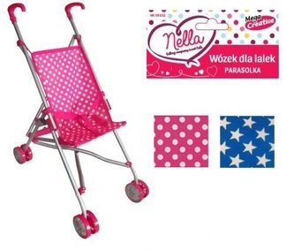 Wózek dla lalek metalowy 64cm parasolka