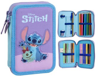 Dvojité školní pouzdro Disney Lilo & Stitch: Šťastný Stitch (13 x 20 x 5 cm)