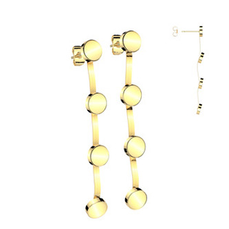 OPN2006-GD Zlacené visací ocelové náušnice