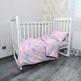 Dětské povlečení do postýlky Srdce vedle srdce: 130x90 / 40x60