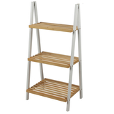 DOCHTMANN Regál policový 3 patra, tvar A, 40x30x81,5cm, bílý, bambus