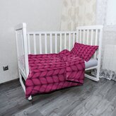Dětské povlečení do postýlky Pletení ve fuchsiové barvě: 100x135 / 40x60