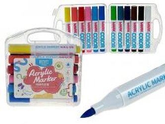 Flamastry akrylowe 12 kolorów