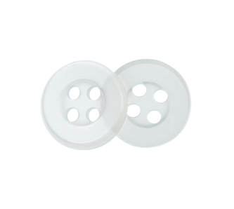 Knoflík - sada 6 ks - Bílá - průměr 10 mm