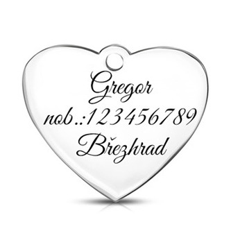 PZ048 Ocelová psí známka srdce