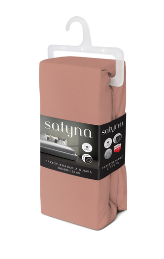 PRZEŚCIERADŁO FASHION 160X200 SATYNA GUMKA RÓŻ LM.