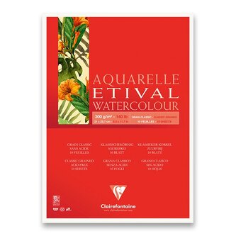 Akvarelový blok Clairefontaine Etival Classic Grain - A4, 10 listů, 300 g