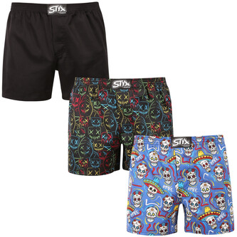 3PACK pánské trenky Styx premium art klasická guma (3AP09036) L