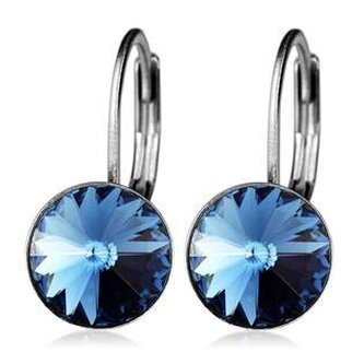 NBS08-BB Ocelové náušnice s krystaly Swarovski® BERMUDA BLUE