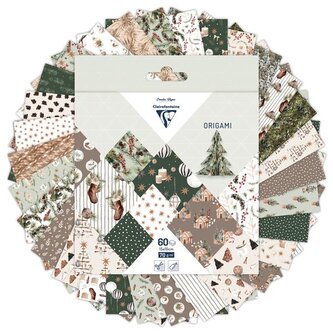 Sada papírů Clairefontaine Origami Cozy Christmas - 60 listů