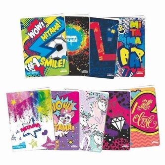 Sešit "Fantasy colours", A4+, linkovaný s okraji, 52+2 listů, Double Ball, MITAMA 62167-90061