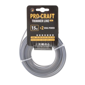 Struna žací (s výstuhou) (2.7mm) (15m) čtverec PROCRAFT KV/J-2.7/15 | KV/J-2.7/15