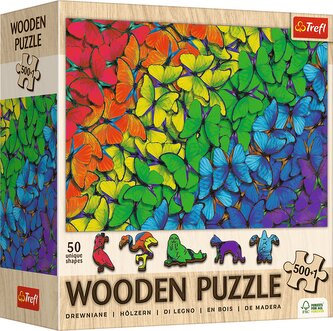 TREFL Dřevěné puzzle Duhoví motýly 501 dílků