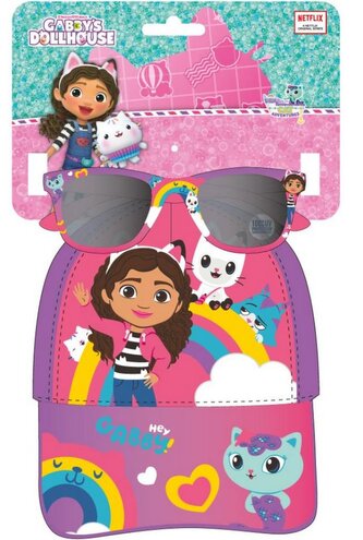 Dětská kšiltovka se slunečními brýlemi Gabby's Dollhouse|Gábinin kouzelný domek: Hej Gábi! (obvod 53 cm)