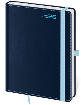 Denní diář A5 Double Blue s poutkem