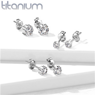 KM2017-03 Titanové náušnice se zirkony