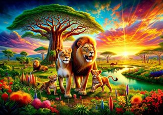 ART PUZZLE Puzzle Lví rodinka 200 dílků