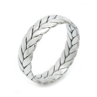 OPR1879-D-62 Dámský ocelový prsten proplétaný