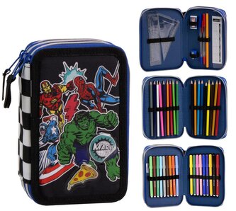Školní trojdílné pouzdro Marvel|Avengers: Postavy (13 x 20 x 7 cm)