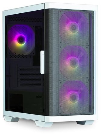 Zalman skříň M4 White miniT 4x 120mm ARBG fan 2xUSB 3.0 USB-C tvrzené sklo bílá