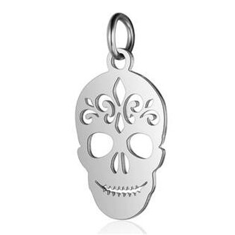 OPP1649-ST Malý ocelový přívěšek lebka