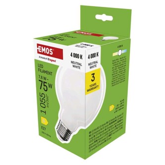 Emos LED žárovka Filament G95 / E27 / 7,8 W (75 W) / 1055 lm / neutrální bílá Emos LED žárovka Filament G95 / E27 / 7,8 W (75 W) / 1055 lm / neutrální bílá