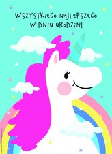 Karnet B6 Urodziny Jednorożec